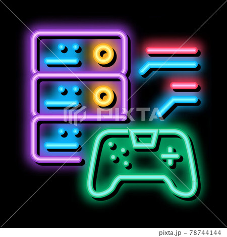 game main menu neon glow icon illustration 78744144