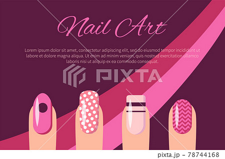 Nail Art Multicolored Poster Vector Illustration Nail Art Multicolored Poster Vector Illustration 78744168