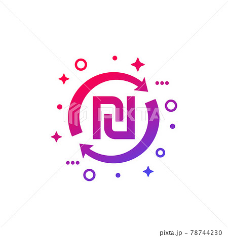 shekel exchange icon on white, vector 78744230