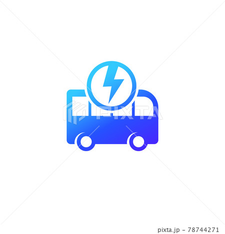 electric bus icon on white, clean transport vector 78744271