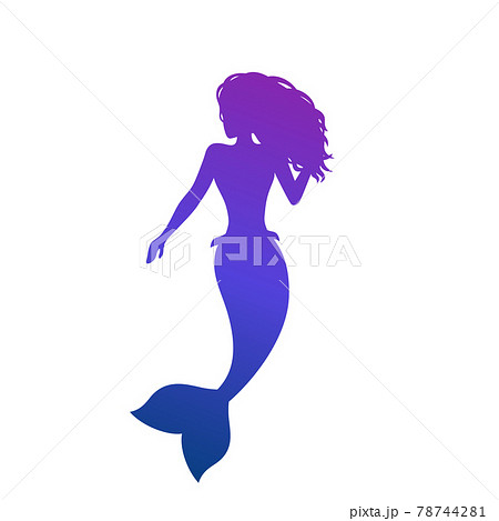mermaid on white, sea maid vector art 78744281