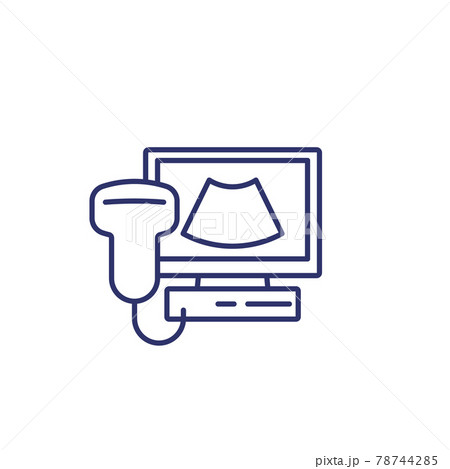 ultrasonography and ultrasound line icon ultrasonography and ultrasound line icon 78744285