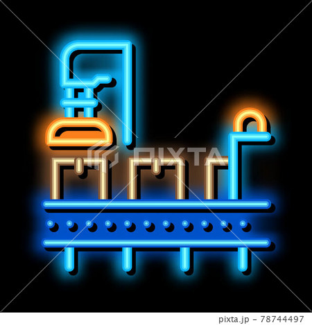 manufacturing process neon glow icon illustration manufacturing process neon glow icon illustration 78744497