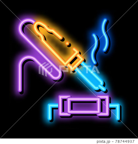 soldering iron solder resistor neon glow icon illustration soldering iron solder resistor neon glow icon illustration 78744937