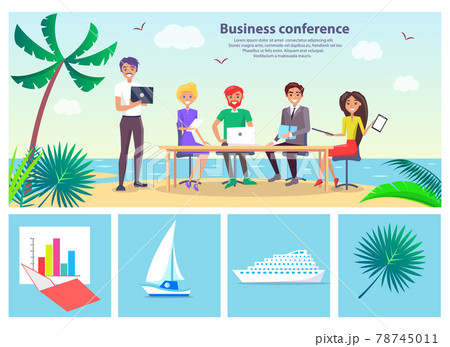 Business Conference Seaside Vector Illustration Business Conference Seaside Vector Illustration 78745011