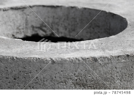 Massive concrete well ring with round hole Massive concrete well ring with round hole 78745498