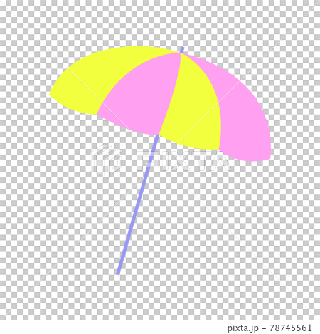 Beach umbrella for summer vacation at the sea near the river.Yellow with smrene.Isolated on a white background.Flat beach umbrella. Vector illustration of a sun umbrella,protective umbrella for the be Beach umbrella for summer vacation at the sea near the river.Yellow with smrene.Isolated on a white background.Flat beach umbrella. Vector illustration of a sun umbrella,protective umbrella for the be 78745561