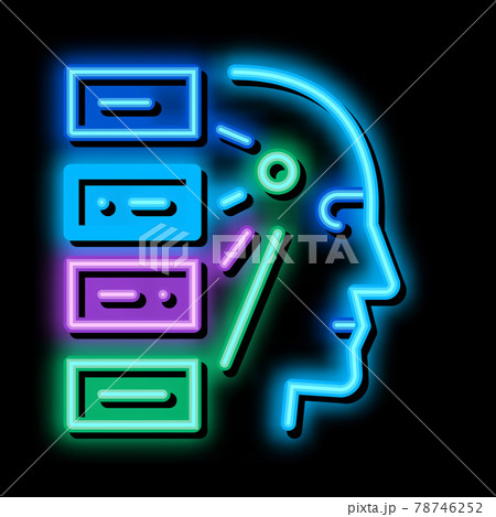 algorithm machine learning neon glow icon illustration 78746252