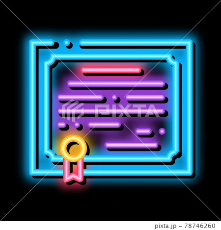 certificate license neon glow icon illustration certificate license neon glow icon illustration 78746260