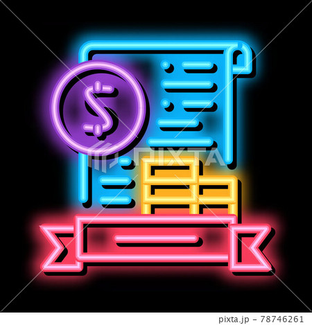 banking license neon glow icon illustration banking license neon glow icon illustration 78746261