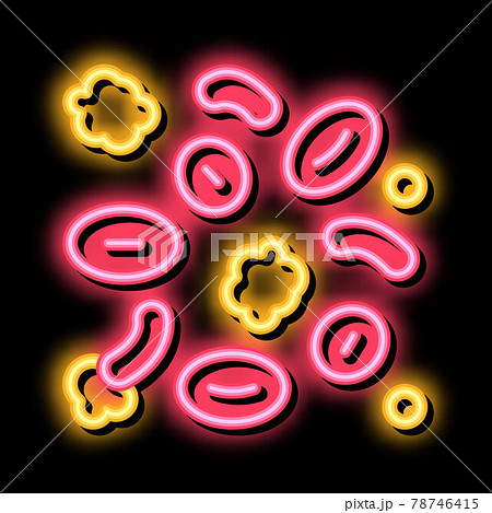 blood with cholesterol neon glow icon illustration blood with cholesterol neon glow icon illustration 78746415