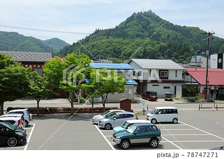 会津田島駅から愛宕山の眺め 福島県南会津町 会津田島駅から愛宕山の眺め 福島県南会津町 78747271