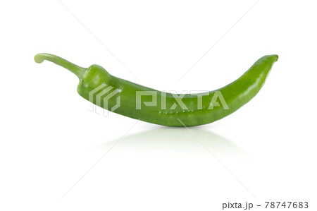 Green hot chili peppers isolated on white background. Green hot chili peppers isolated on white background. 78747683