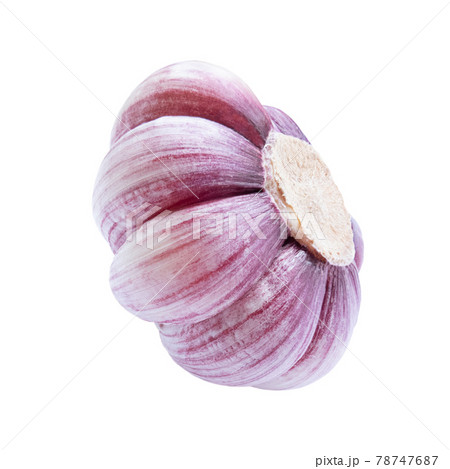 Garlic raw vegetable isolated on white background. 78747687
