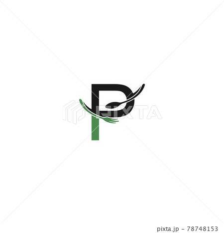 Letter P with fork and spoon logo icon design vector 78748153