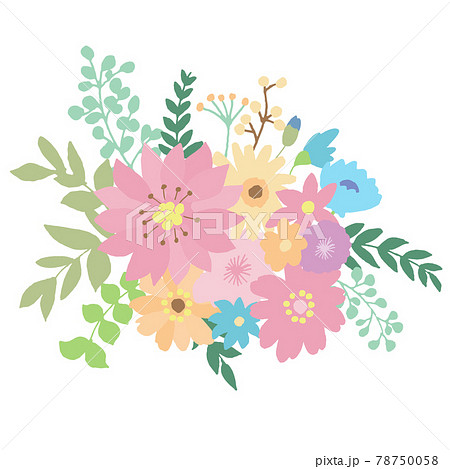 結婚式ギフトカード用手描きの花束イラストのイラスト素材