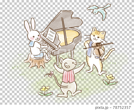 森の音楽会 うさぎと猫とねずみの合奏 78752357