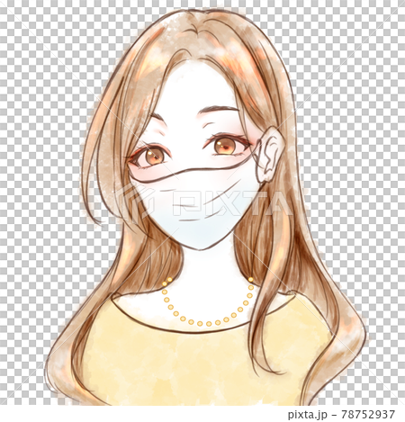 マスクメイク 女性　水彩　シンプルタッチ 78752937