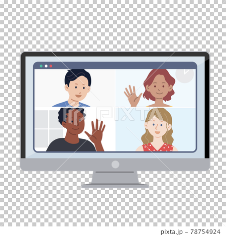 グローバル、オンラインミーティング、リモートワーク、世界 グローバル、オンラインミーティング、リモートワーク、世界 78754924