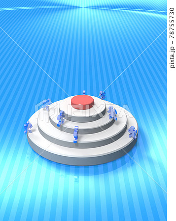 ライバルとの競争を表すアブストラクト。3Dレンダリングイラスト。 78755730