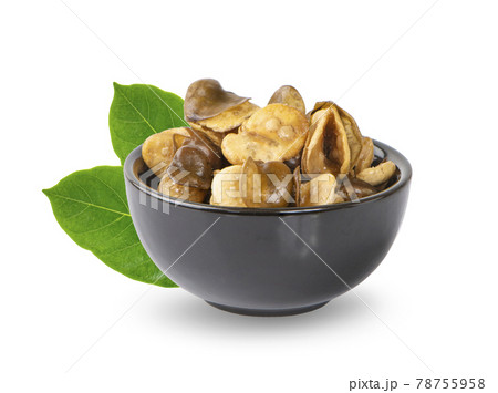 Broad bean, English Bean, European Bean, Field Bean. Fry (Vicia faba L.). on white background 78755958