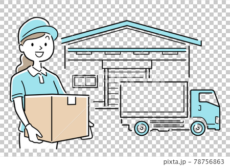 Vector Illustration Material: Young woman working at a shipping company 78756863