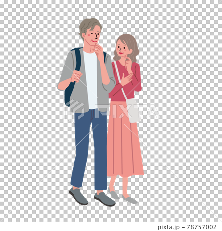 買い物をするシニアの男女のイラスト 買い物をするシニアの男女のイラスト 78757002