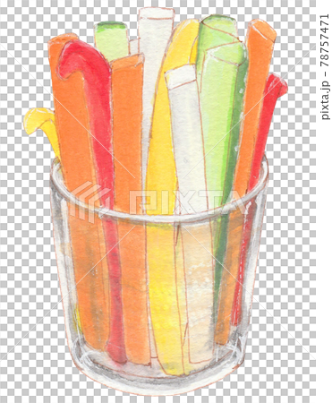 手描き飲食メニュー　野菜スティック 78757471