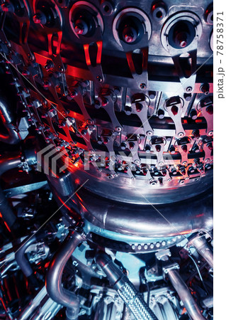 Gas turbine engine, located with internal structural elements, hoses, cylinders and housings Gas turbine engine, located with internal structural elements, hoses, cylinders and housings 78758371