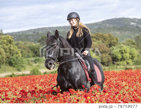 riding girl and horse 78759077