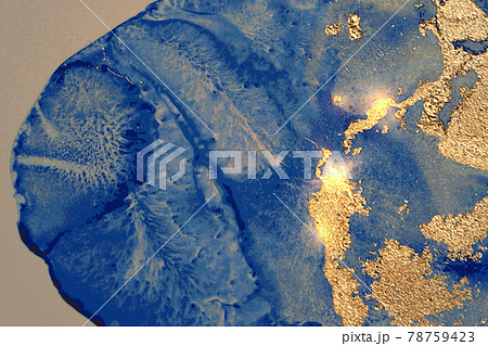Vinatge shining abstract blue and gold marble pattern with sparkles 78759423