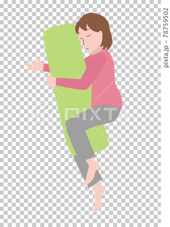 Woman holding a pillow Woman holding a pillow 78759502