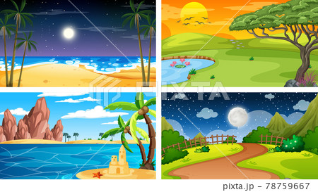 Four different scene of nature park and forest Four different scene of nature park and forest 78759667