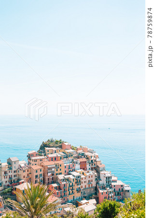 Amazing view of the beautiful village of Manarola in the Cinque Terre Reserve. 78759874