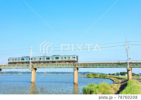茨城県 青空の北浦橋梁と鹿島線 茨城県 青空の北浦橋梁と鹿島線 78760208