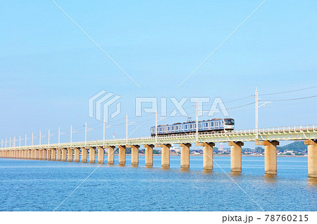 茨城県 青空の北浦橋梁と鹿島線 茨城県 青空の北浦橋梁と鹿島線 78760215