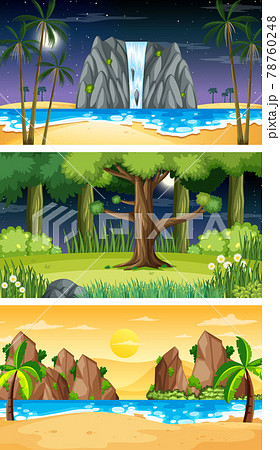 Three different nature horizontal scenes 78760248