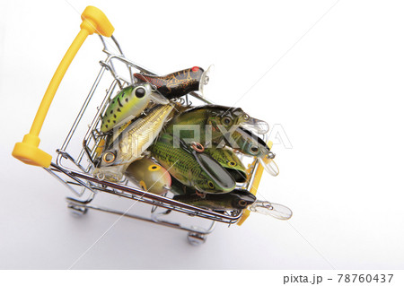 image of fishing bait trolley white background  78760437