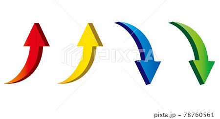 ビジネス向きの立体的な矢印のイラスト 上昇と下降のイラスト素材