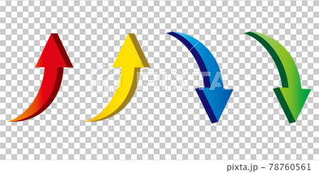 ビジネス向きの立体的な矢印のイラスト 上昇と下降のイラスト素材
