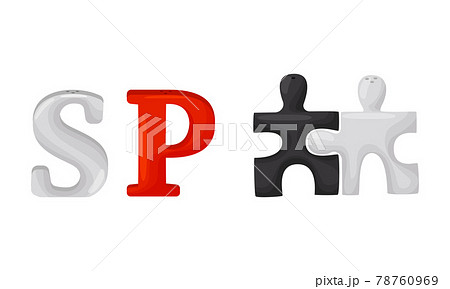 Salt And Pepper Shaker Or Pot As Ceramic Shaped のイラスト素材