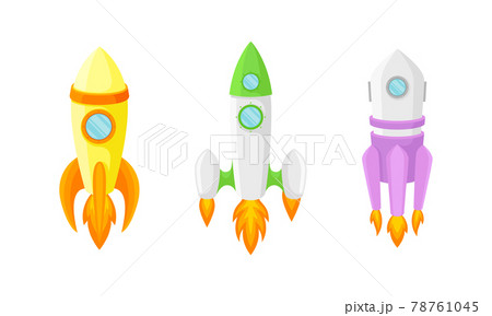 Bright Space Rocket Launching or Starting Up Vector Set Bright Space Rocket Launching or Starting Up Vector Set 78761045