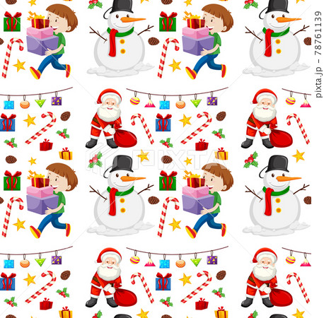 Seamless pattern with Christmas elements on white background 78761139