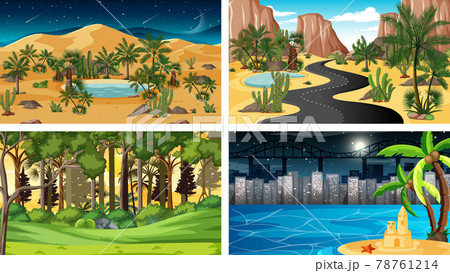Four different nature horizontal scenes 78761214