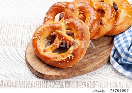 Fresh baked homemade pretzel. Beer snack 78761607