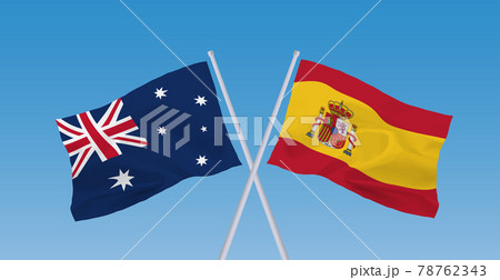 スペインとオーストラリアの旗 スペインとオーストラリアの旗 78762343