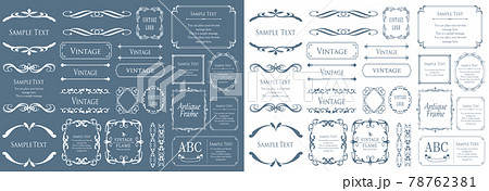 エレガントなフレームデザイン、アンティークな罫線、ビンテージ調のプレート エレガントなフレームデザイン、アンティークな罫線、ビンテージ調のプレート 78762381