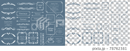 エレガントなフレームデザイン、アンティークな罫線、ビンテージ調のプレート エレガントなフレームデザイン、アンティークな罫線、ビンテージ調のプレート 78762381