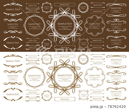 エレガントなフレームデザイン、アンティークな罫線、ビンテージ調のプレート 78762420
