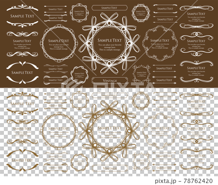 エレガントなフレームデザイン、アンティークな罫線、ビンテージ調のプレート 78762420